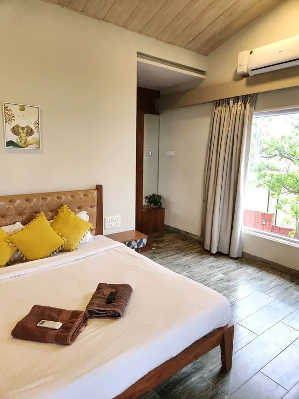 Couple Beach View Room with large windows and sea view